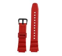 ewgrkba Correa de silicona resistente al agua de 18 mm compatible con Casio DW-291H/290 W-218H/219H AQ-S810W AEQ-110BW AE1200/1000/1300(Red-black)