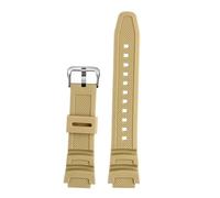 ewgrkba Correa de silicona resistente al agua de 18 mm compatible con Casio DW-291H/290 W-218H/219H AQ-S810W AEQ-110BW AE1200/1000/1300(Khaki-silver)