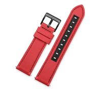ewgrkba Correas de reloj de cuero de nailon compatibles con la correa de reloj de lona SRPF19K1/SRPF20K1 de la marca No.5 Street Fighter CO, pulsera de 22mm(Red-a-black)