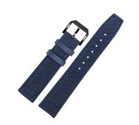 ewgrkba Correas de reloj de nailon + cuero genuino for hombre y mujer, correa de reloj negra y verde con hebilla plateada de 20mm, 21mm y 22mm(Blue black pin,22mm)