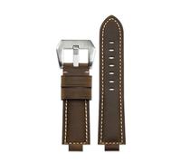 ewgrkba Farm Oak Modificado Compatible con Casio G-SHOCK GA-2100 GM2100 GM-110 GA110 DW5600 Series Correa de Reloj de Cuero de Vaca Esmerilada for Hombres(Dark brown silver)