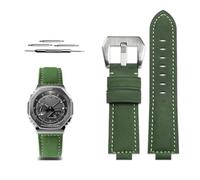 ewgrkba Farm Oak Modificado Compatible con Casio G-SHOCK GA-2100 GM2100 GM-110 GA110 DW5600 Series Correa de Reloj de Cuero de Vaca Esmerilada for Hombres(Green silver)