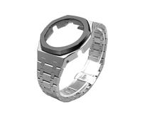 ewgrkba Kit de modificación compatible con Casio GA-2100, GMA-S2100, GM-2100, reloj de acero inoxidable for hombre, correa de repuesto de pulsera de metal.(Silver black Set,GMA-S2100)