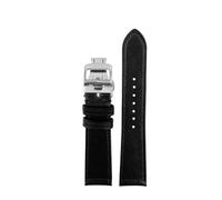 ewgrkba Nuevas correas de reloj de cuero Stlye de 19 mm, 20 mm y 21 mm, compatibles con la correa Jaeger-LeCoultre Master Series, pulsera negra y marrón(Black-silver-bucke,19mm)