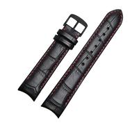ewgrkba Pulsera de cuero genuino Correa de reloj con extremo curvado Compatible con Citizen BL9002-37 05A BT0001-12E 01A Correa de reloj 20 mm 21 mm 22 mm(Red black pin,21mm)