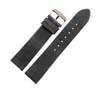 ewgrkba Pulsera de cuero genuino de gamuza 16 18 19 20 22 24mm correa de reloj suave verde militar marrón caqui correa de reloj con hebilla(Grey rose,22mm)