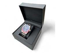 EWIG Caja Relojes Negra | Estuche de Reloj individual Negro | Con Almohadilla Extraíble | Ideal para regalo | Repuesto caja | Material sintético | Tacto agradable | No piel | Sin reloj | Hombre Mujer