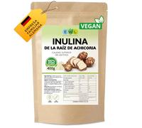 EWL Naturprodukte Inulina 400 g, Inulina en Polvo procedente de la Raíz de Achicoria, Fibra Dietética en Polvo, controlada y envasada en Alemania, Calidad certificada por Laboratorio
