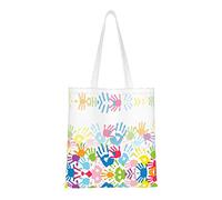 EWMAR La bolsa de compras portátil de la lona de la impresión del castor es conveniente para ir de compras, el trabajo, la escuela y los viajes diarios, Impresión a mano para niños., Talla única