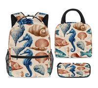 ewndhtse Juego de mochila escolar con bolsa de almuerzo, estuche para lápices, juego de 3 mochilas escolares, mochila de viaje, mochila casual para adolescentes, niñas, niños, primaria, junior, medio