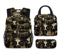 ewndhtse Juego de mochila escolar con bolsa de almuerzo, estuche para lápices, juego de 3 mochilas escolares, mochila de viaje, mochila casual para adolescentes, niñas, niños, primaria, junior, medio