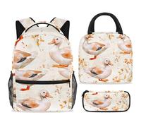 ewndhtse Juego de mochila escolar con bolsa de almuerzo, estuche para lápices, juego de 3 mochilas escolares, mochila de viaje, mochila casual para adolescentes, niñas, niños, primaria, junior, medio