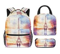 ewndhtse Juego de mochila escolar con bolsa de almuerzo, estuche para lápices, juego de 3 mochilas escolares, mochila de viaje, mochila casual para adolescentes, niñas, niños, primaria, junior, medio