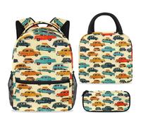 ewndhtse Juego de mochila escolar con bolsa de almuerzo, estuche para lápices, juego de 3 mochilas escolares, mochila de viaje, mochila casual para adolescentes, niñas, niños, primaria, junior, medio