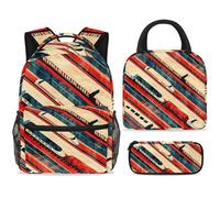 ewndhtse Juego de mochila escolar con bolsa de almuerzo, estuche para lápices, juego de 3 mochilas escolares, mochila de viaje, mochila casual para adolescentes, niñas, niños, primaria, junior, medio