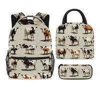 ewndhtse Juego de mochila escolar con bolsa de almuerzo, estuche para lápices, juego de 3 mochilas escolares, mochila de viaje, mochila casual para adolescentes, niñas, niños, primaria, junior, medio