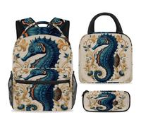 ewndhtse Juego de mochila escolar con bolsa de almuerzo, estuche para lápices, juego de 3 mochilas escolares, mochila de viaje, mochila casual para adolescentes, niñas, niños, primaria, junior, medio