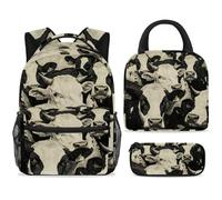 ewndhtse Juego de mochila escolar con bolsa de almuerzo, estuche para lápices, juego de 3 mochilas escolares, mochila de viaje, mochila casual para adolescentes, niñas, niños, primaria, junior, medio