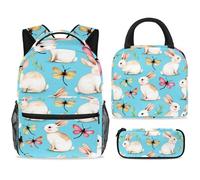 ewndhtse Juego de mochila escolar con bolsa de almuerzo, estuche para lápices, juego de 3 mochilas escolares, mochila de viaje, mochila casual para adolescentes, niñas, niños, primaria, junior, medio