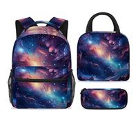 ewndhtse Juego de mochila escolar con bolsa de almuerzo, estuche para lápices, juego de 3 mochilas escolares, mochila de viaje, mochila casual para adolescentes, niñas, niños, primaria, junior, medio