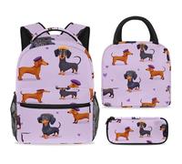 ewndhtse Juego de mochila escolar con bolsa de almuerzo, estuche para lápices, juego de 3 mochilas escolares, mochila de viaje, mochila casual para adolescentes, niñas, niños, primaria, junior, medio