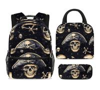 ewndhtse Juego de mochila escolar con bolsa de almuerzo, estuche para lápices, juego de 3 mochilas escolares, mochila de viaje, mochila casual para adolescentes, niñas, niños, primaria, junior, medio