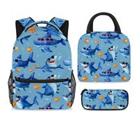 ewndhtse Juego de mochila escolar con bolsa de almuerzo, estuche para lápices, juego de 3 mochilas escolares, mochila de viaje, mochila casual para adolescentes, niñas, niños, primaria, junior, medio