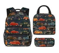 ewndhtse Juego de mochila escolar con bolsa de almuerzo, estuche para lápices, juego de 3 mochilas escolares, mochila de viaje, mochila casual para adolescentes, niñas, niños, primaria, junior, medio