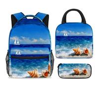 ewndhtse Juego de mochila escolar con bolsa de almuerzo, estuche para lápices, juego de 3 mochilas escolares, mochila de viaje, mochila casual para adolescentes, niñas, niños, primaria, junior, medio