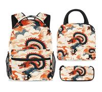 ewndhtse Juego de mochila escolar con bolsa de almuerzo, estuche para lápices, juego de 3 mochilas escolares, mochila de viaje, mochila casual para adolescentes, niñas, niños, primaria, junior, medio