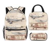 ewndhtse Juego de mochila escolar con bolsa de almuerzo, estuche para lápices, juego de 3 mochilas escolares, mochila de viaje, mochila casual para adolescentes, niñas, niños, primaria, junior, medio