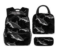 ewndhtse Juego de mochila escolar con bolsa de almuerzo, estuche para lápices, juego de 3 mochilas escolares, mochila de viaje, mochila casual para adolescentes, niñas, niños, primaria, junior, medio
