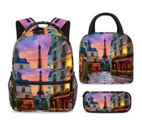 ewndhtse Juego de mochila escolar con bolsa de almuerzo, estuche para lápices, juego de 3 mochilas escolares, mochila de viaje, mochila casual para adolescentes, niñas, niños, primaria, junior, medio