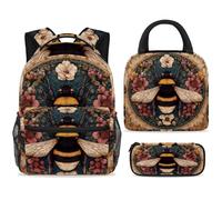 ewndhtse Juego de mochila escolar con bolsa de almuerzo, estuche para lápices, juego de 3 mochilas escolares, mochila de viaje, mochila casual para adolescentes, niñas, niños, primaria, junior, medio