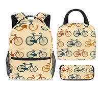 ewndhtse Juego de mochila escolar con bolsa de almuerzo, estuche para lápices, juego de 3 mochilas escolares, mochila de viaje, mochila casual para adolescentes, niñas, niños, primaria, junior, medio