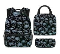 ewndhtse Juego de mochila escolar con bolsa de almuerzo, estuche para lápices, juego de 3 mochilas escolares, mochila de viaje, mochila casual para adolescentes, niñas, niños, primaria, junior, medio