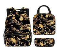 ewndhtse Juego de mochila escolar con bolsa de almuerzo, estuche para lápices, juego de 3 mochilas escolares, mochila de viaje, mochila casual para adolescentes, niñas, niños, primaria, junior, medio
