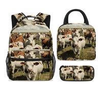 ewndhtse Juego de mochila escolar con bolsa de almuerzo, estuche para lápices, juego de 3 mochilas escolares, mochila de viaje, mochila casual para adolescentes, niñas, niños, primaria, junior, medio