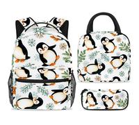 ewndhtse Juego de mochila escolar con bolsa de almuerzo, estuche para lápices, juego de 3 mochilas escolares, mochila de viaje, mochila casual para adolescentes, niñas, niños, primaria, junior, medio