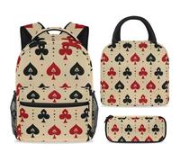 ewndhtse Juego de mochila escolar con bolsa de almuerzo, estuche para lápices, juego de 3 mochilas escolares, mochila de viaje, mochila casual para adolescentes, niñas, niños, primaria, junior, medio