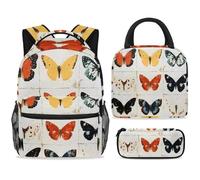 ewndhtse Juego de mochila escolar con bolsa de almuerzo, estuche para lápices, juego de 3 mochilas escolares, mochila de viaje, mochila casual para adolescentes, niñas, niños, primaria, junior, medio