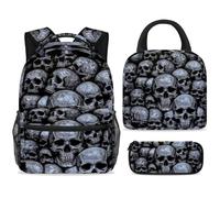 ewndhtse Juego de mochila escolar con bolsa de almuerzo, estuche para lápices, juego de 3 mochilas escolares, mochila de viaje, mochila casual para adolescentes, niñas, niños, primaria, junior, medio