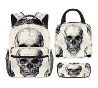 ewndhtse Juego de mochila escolar con bolsa de almuerzo, estuche para lápices, juego de 3 mochilas escolares, mochila de viaje, mochila casual para adolescentes, niñas, niños, primaria, junior, medio