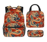 ewndhtse Juego de mochila escolar con bolsa de almuerzo, estuche para lápices, juego de 3 mochilas escolares, mochila de viaje, mochila casual para adolescentes, niñas, niños, primaria, junior, medio