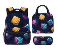 ewndhtse Juego de mochila escolar con bolsa de almuerzo, estuche para lápices, juego de 3 mochilas escolares, mochila de viaje, mochila casual para adolescentes, niñas, niños, primaria, junior, medio
