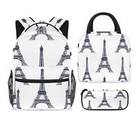 ewndhtse Juego de mochila escolar con bolsa de almuerzo, estuche para lápices, juego de 3 mochilas escolares, mochila de viaje, mochila casual para adolescentes, niñas, niños, primaria, junior, medio