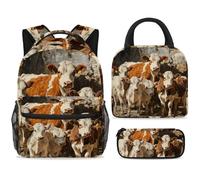ewndhtse Juego de mochila escolar con bolsa de almuerzo, estuche para lápices, juego de 3 mochilas escolares, mochila de viaje, mochila casual para adolescentes, niñas, niños, primaria, junior, medio