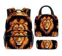 ewndhtse Juego de mochila escolar con bolsa de almuerzo, estuche para lápices, juego de 3 mochilas escolares, mochila de viaje, mochila casual para adolescentes, niñas, niños, primaria, junior, medio