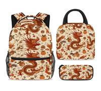 ewndhtse Juego de mochila escolar con bolsa de almuerzo, estuche para lápices, juego de 3 mochilas escolares, mochila de viaje, mochila casual para adolescentes, niñas, niños, primaria, junior, medio