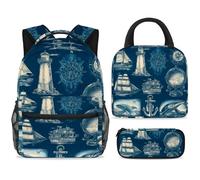 ewndhtse Juego de mochila escolar con bolsa de almuerzo, estuche para lápices, juego de 3 mochilas escolares, mochila de viaje, mochila casual para adolescentes, niñas, niños, primaria, junior, medio